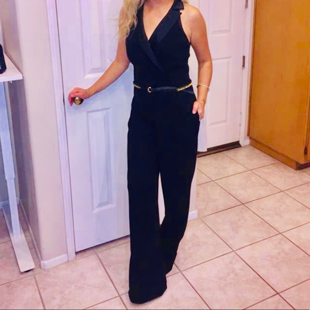 Halter tuxedo pantsuit